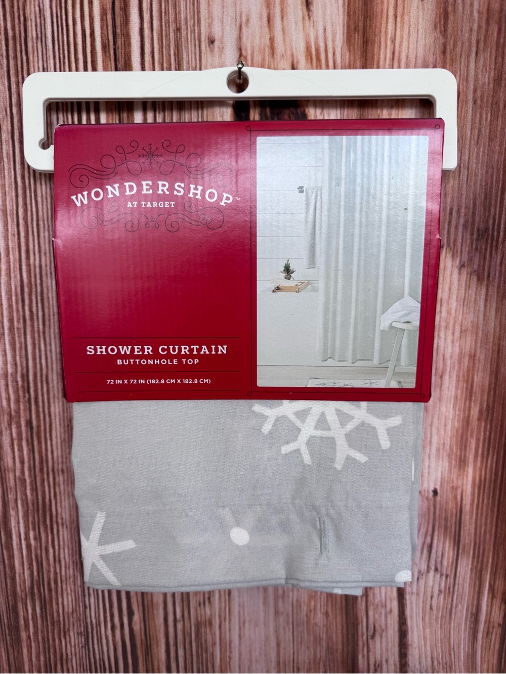 NWT Gray Snowflake Christmas Shower Curtain